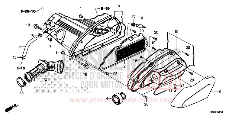 FILTRE A AIR de Forza 300 PEARL NIGHTSTAR BLACK (NHA84) 2019